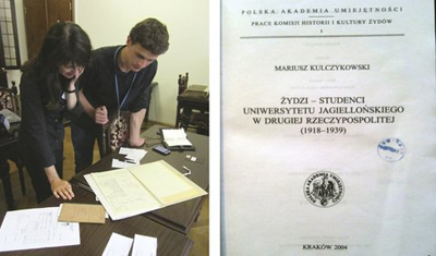 Marla Osborn at the Jagiellonian University Archives in Kraków - 2012; Courtesy of the Lviv State Archives